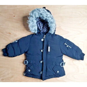Baby Phat Girl Faux Fur Winter Warm B Down Puffer Jacket Coat size 6-12 Mos